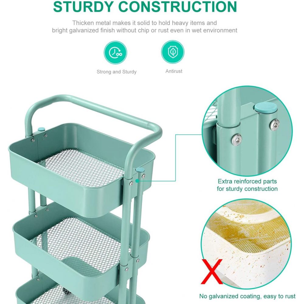 Multifunction Storage Easy Assembly Trolley for Salon